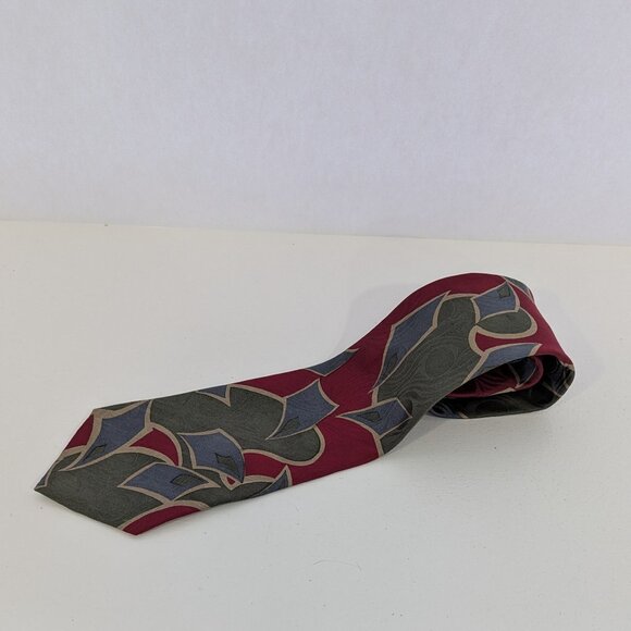Vintage Enrico Coveri Men's Silk Abstract Geometric Neck Tie. - Picture 1 of 4